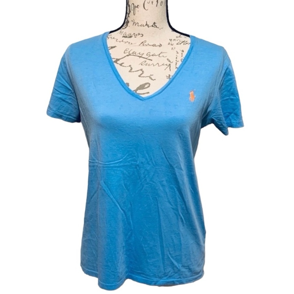 Ralph Lauren Sport Blue V-Neck Short Sleeve t-shirt size Large